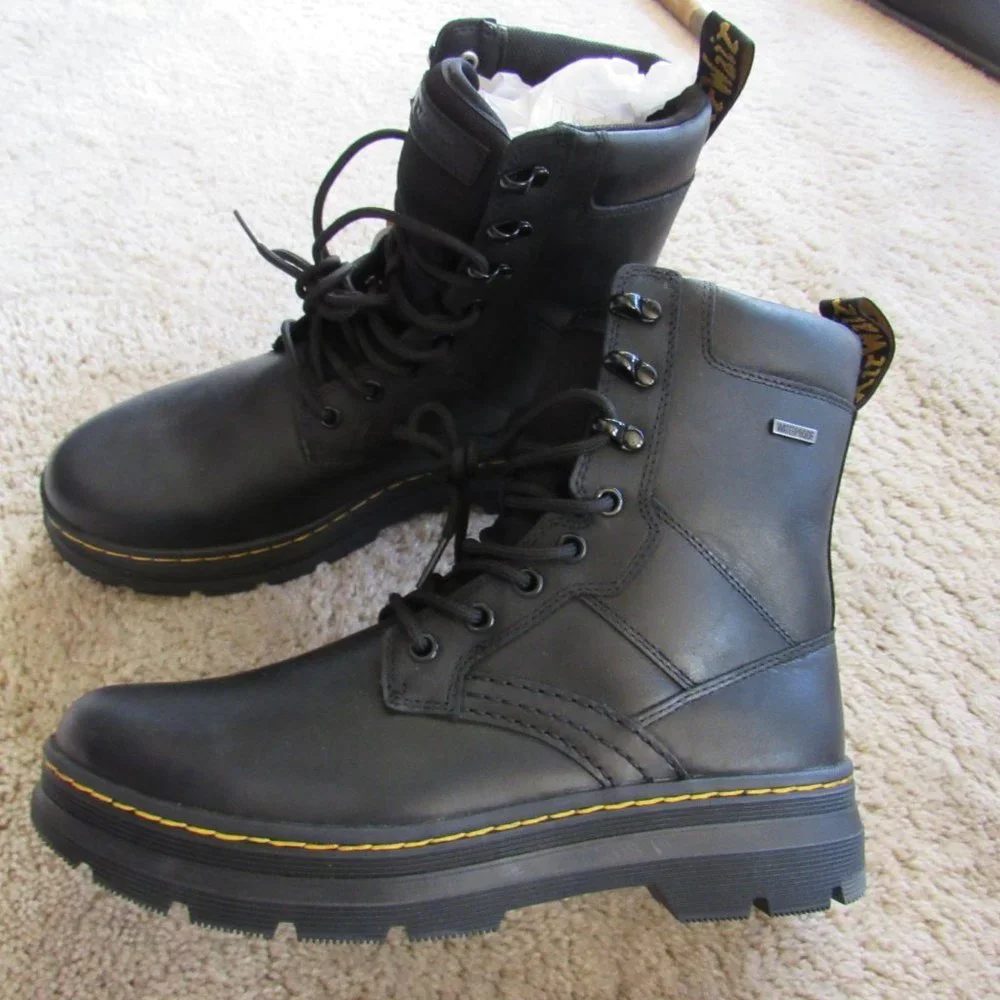 Dr. Martens Black Leather Water Proof Boots Men's 8 Women's 10
